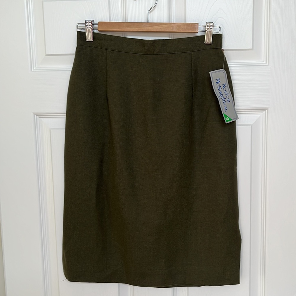Norton McNaughton Petites Pencil Skirt NWT vintage dark green